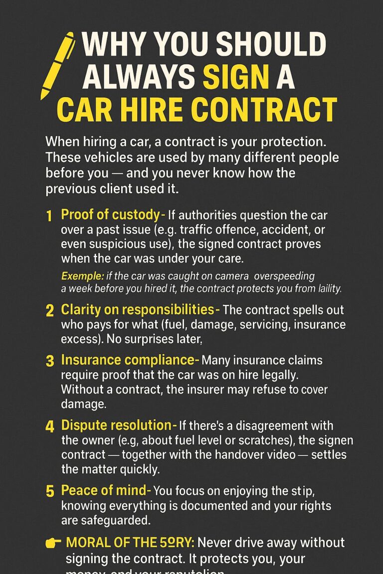 why you should sign a car hire contract
